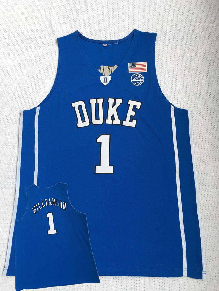 Duke Blue Devils 1 Zion Williamson Blue College Basketball Jersey,We sell and wholesale Duke Blue Devils 1 Zion Williamson Blue College Basketball Jersey on line form chian!